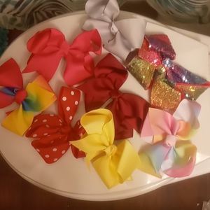 8 large hair bows new